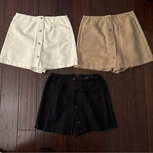 GAP Tan, Eggshell, and Black A-Line Midi Skort Casual